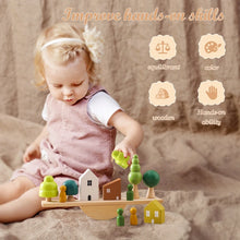 Wooden Forest House Stacking Blocks - Montessori Sensory & Education Toy Set