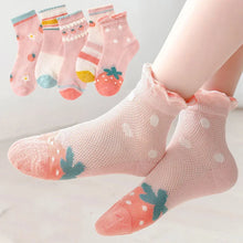 Kids' Cotton Flower Pattern Socks 5-Pairs Set