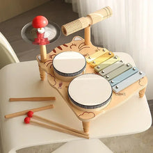 Montessori Wooden Drum Stand & Color Recognition Puzzle Toy