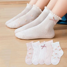 Kids' Cotton Flower Pattern Socks 5-Pairs Set