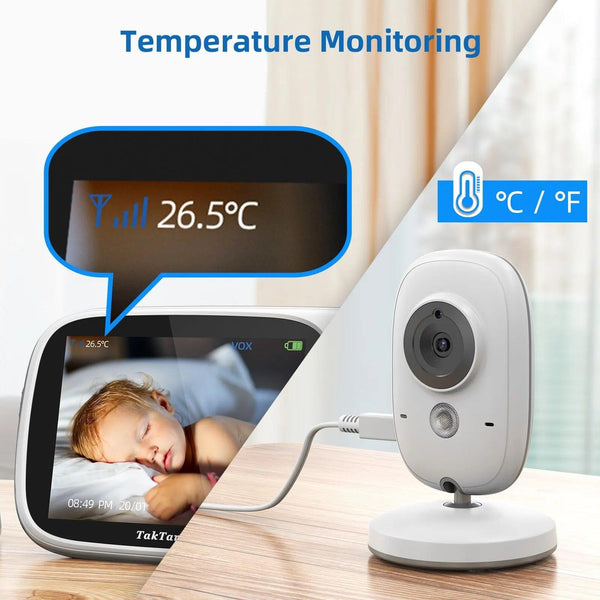 BabySense Wireless Video Baby Monitor: Night Vision, Two-Way Intercom, Temperature Monitoring - Tiny Details