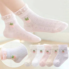 Kids' Cotton Flower Pattern Socks 5-Pairs Set