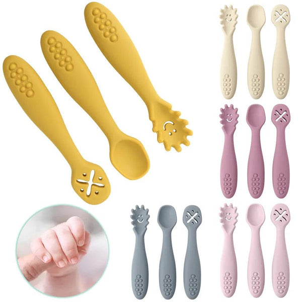 Silicone Baby Spoon Fork Set - Tiny Details