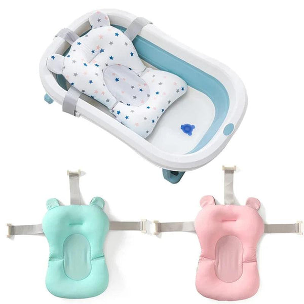 Baby Bath Support Mat: Foldable Tub Seat & Pillow - Tiny Details