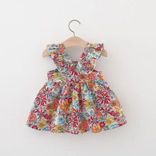 Vintage Garden Flower Baby Girl's Summer Dress with Straw Bag - Tiny Details