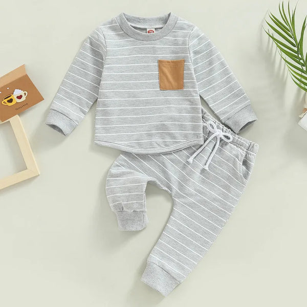 Boy Striped Sweatshirt Set