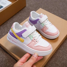 Kids' Breathable White Lace-Up Casual Sneakers