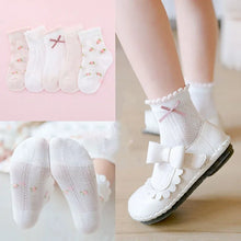 Kids' Cotton Flower Pattern Socks 5-Pairs Set