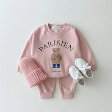 Letter Bear Hoodie Set: Kids' Casual 2-Piece Sports Suit - Tiny Details