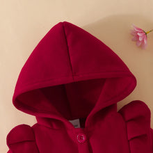 Ruffled Fleece Hooded Baby Coat