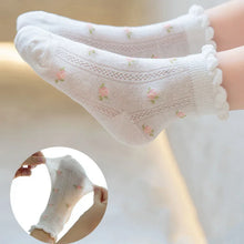 Kids' Cotton Flower Pattern Socks 5-Pairs Set