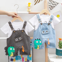 Baby Denim Overalls & Cotton T-Shirt Set