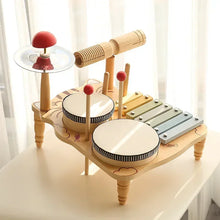 Montessori Wooden Drum Stand & Color Recognition Puzzle Toy