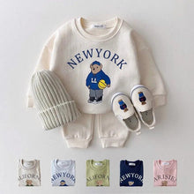 Letter Bear Hoodie Set: Kids' Casual 2-Piece Sports Suit - Tiny Details