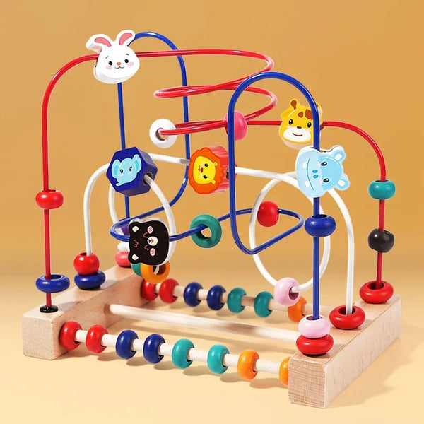 Montessori Wooden Bead Maze Roller Coaster Toy