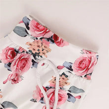 Floral Hooded Long Sleeve Top & Pants Set with Bowknot Headband