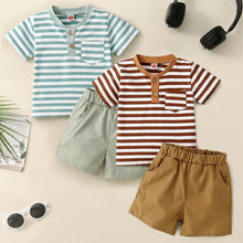 Boys' Striped T-Shirt & Shorts Set